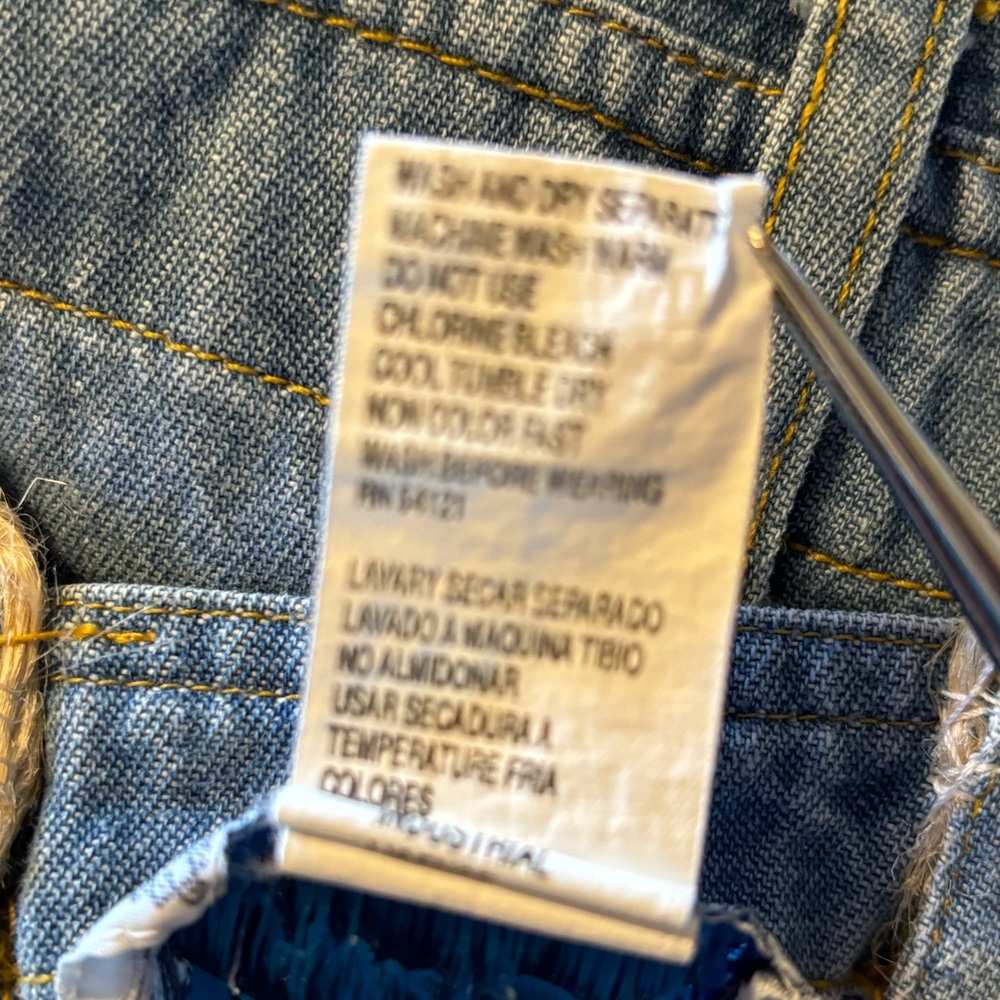 Vintage 80’s Cotton Blue Denim Overall Buckle Midi Sheath Jumper Dress- Large - Picture 8 of 8